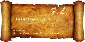 Fleischman Lili névjegykártya